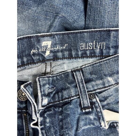7 For All Mankind Austyn Jeans Blue Relaxed Straight Leg Size 33 Men’s - Picture 4 of 7